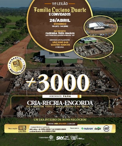 11º LEILÃO FAMÍLIA LUCIANO DUARTE E CONVIDADOS
